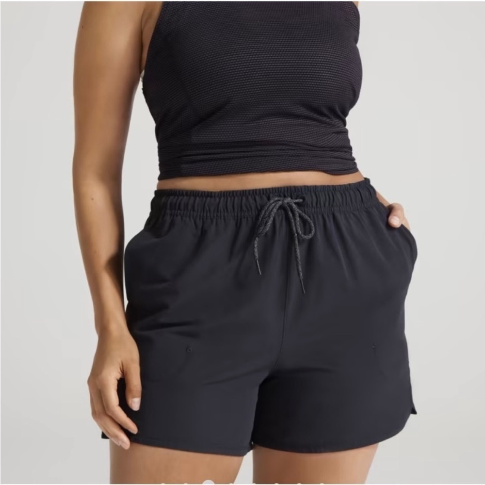 Women's Black Drawstring Active Shorts